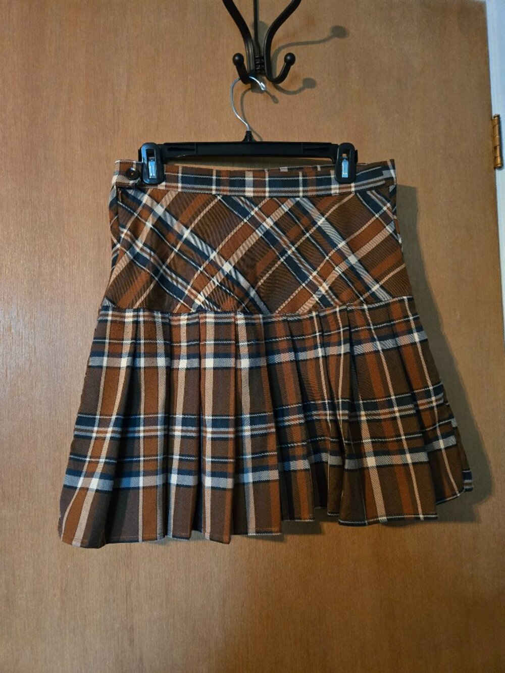 Sabotage Brown Plaid Pleated Schoolgirl Mini Skirt Size M Medium